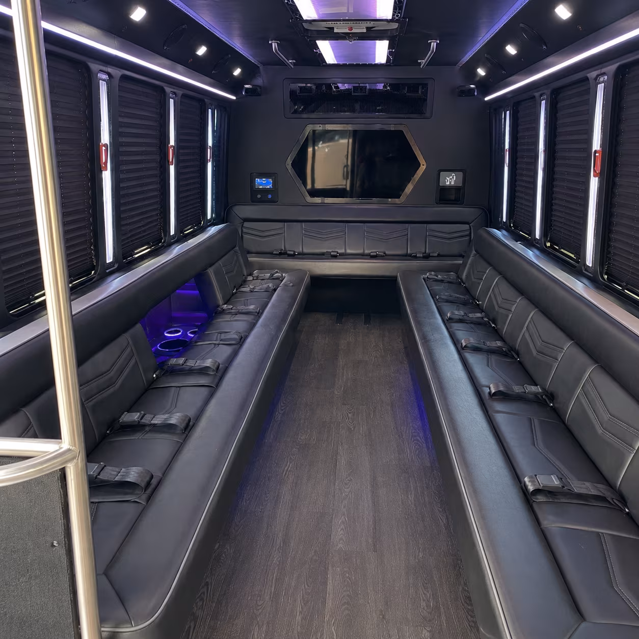 mesa 18 passenger party bus interior