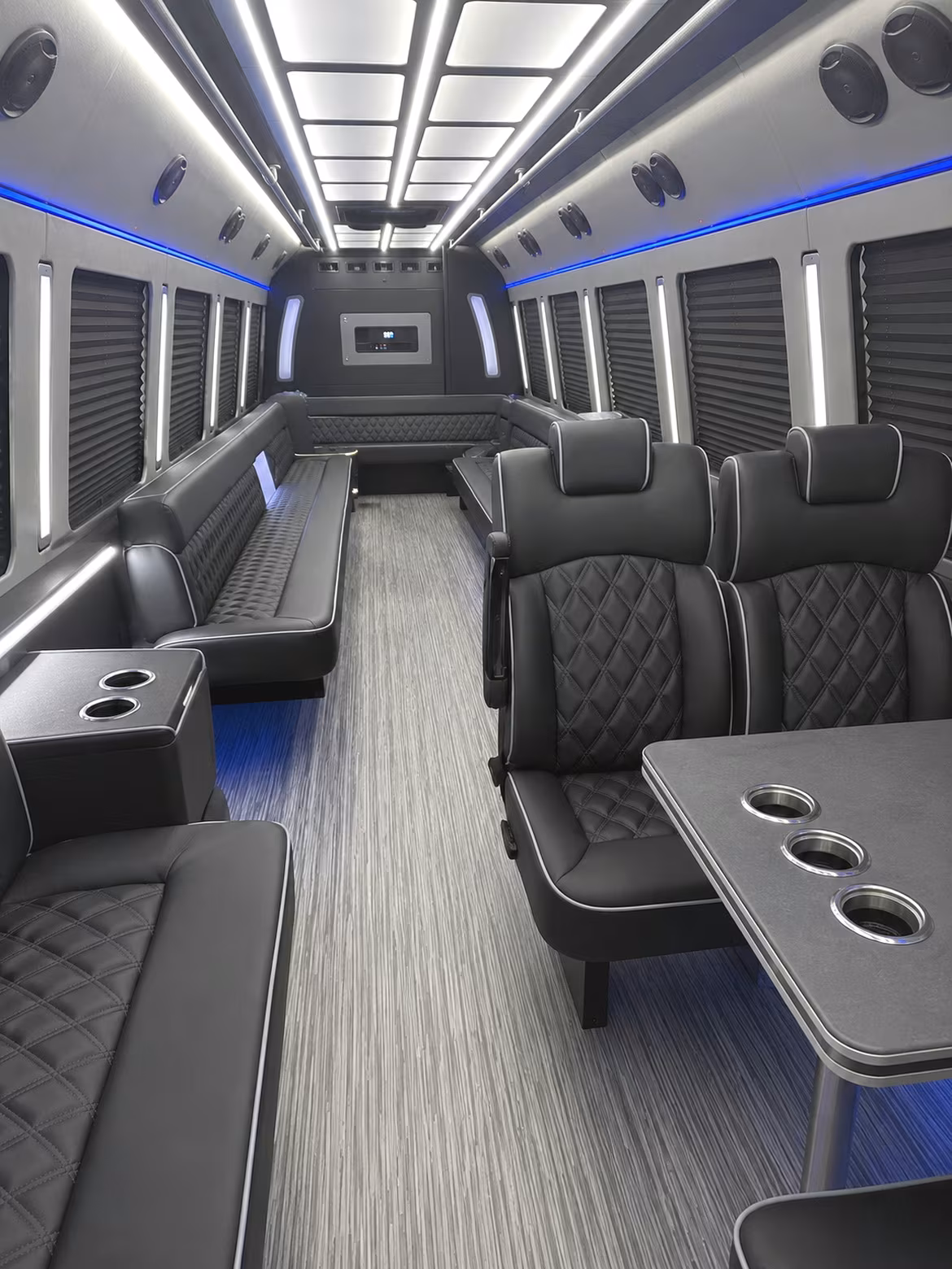 mesa 25 passenger party bus inside