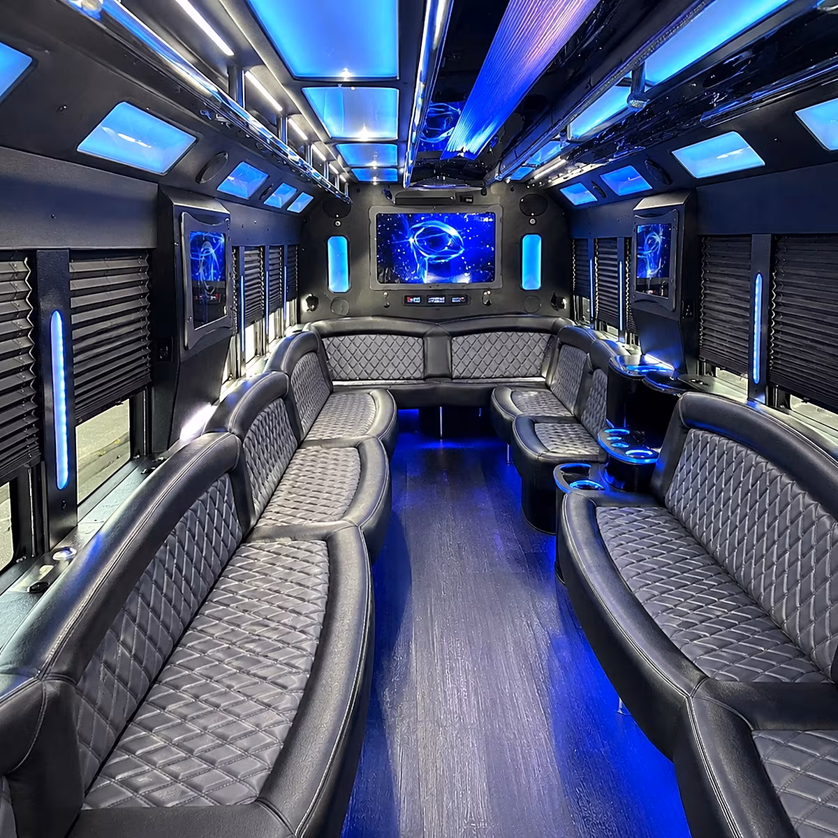 mesa 50 passenger party bus interior